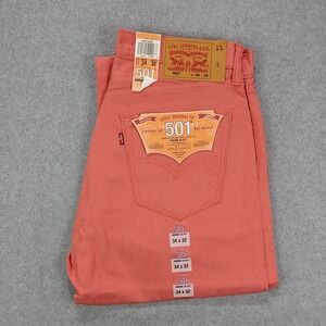 Levi's Men's 501 Denim Original‎ Shrink to Fit Button Fly Jeans Coral 34x32